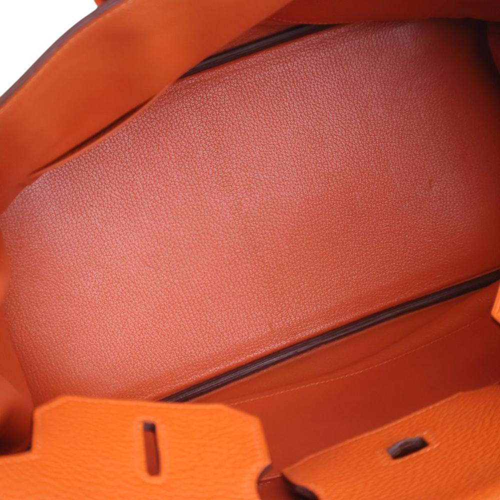 Hermès B Hermès Orange Calf Leather Togo Birkin Retourne 35 France