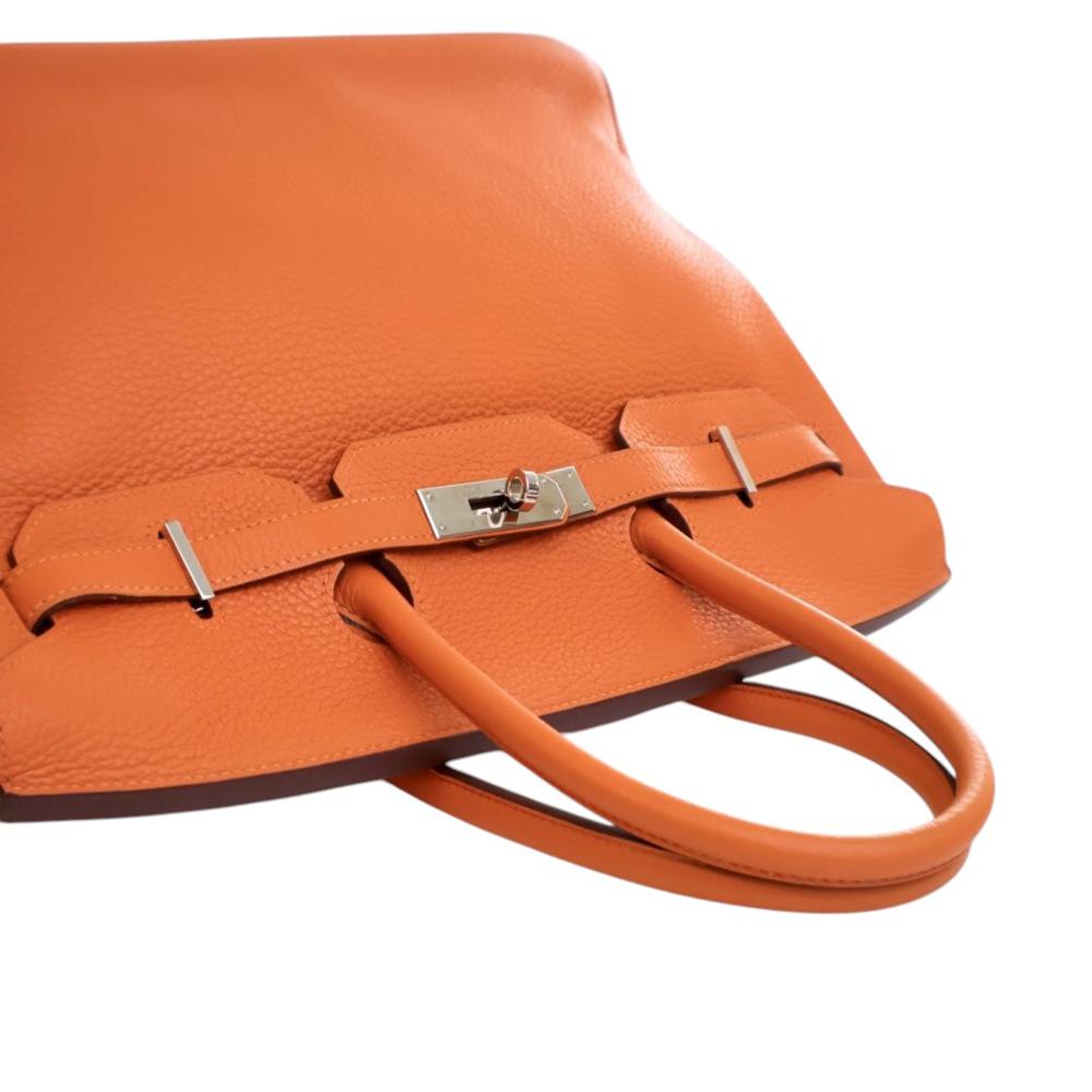 Hermès B Hermès Orange Calf Leather Togo Birkin Retourne 35 France