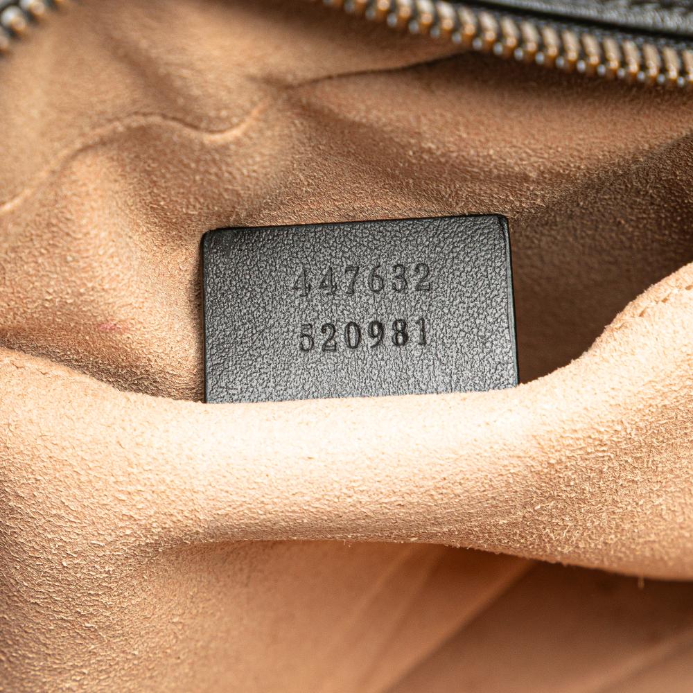 Gucci B Gucci Black Calf Leather Small GG Marmont Matelasse Crossbody Italy