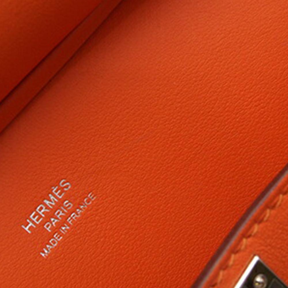 Hermès AB Hermès Orange Calf Leather Swift Mini Jypsiere France