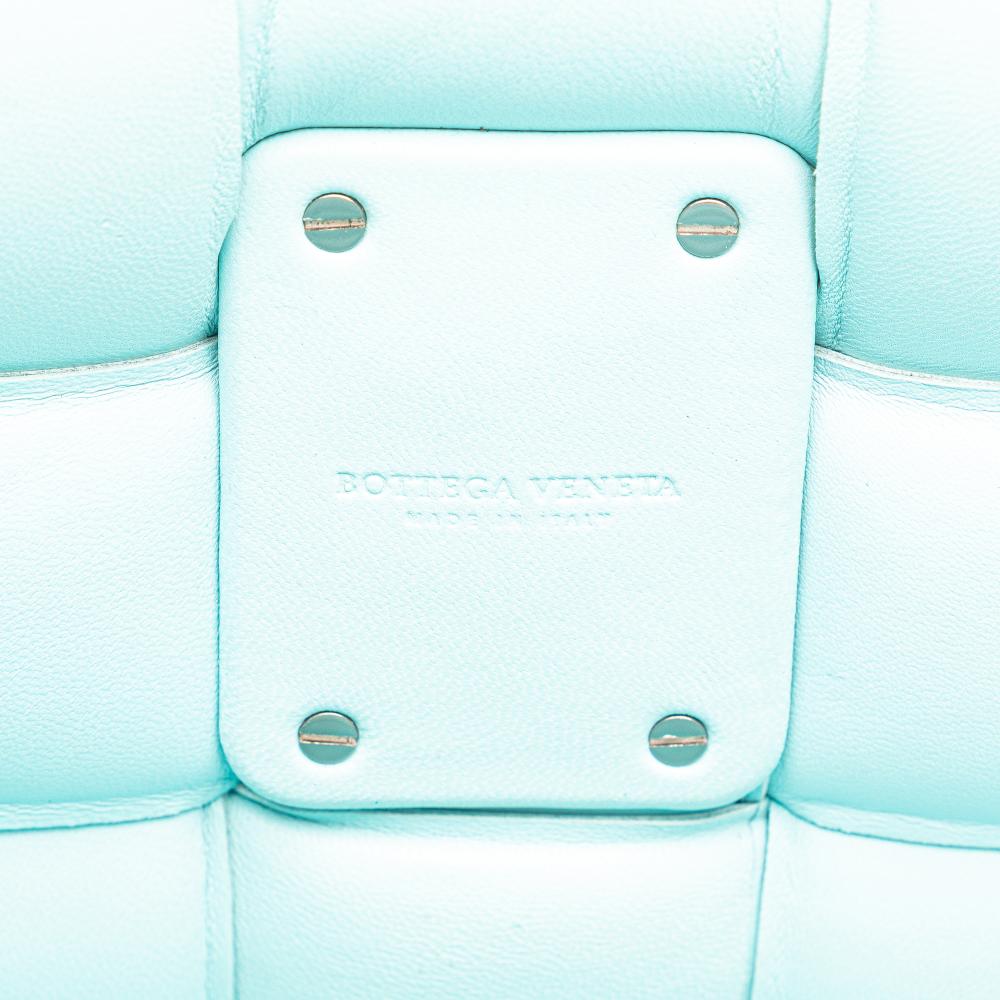 Bottega Veneta B Bottega Veneta Blue Light Blue Lambskin Leather Leather Large Lambskin Intreccio Padded Tote Italy