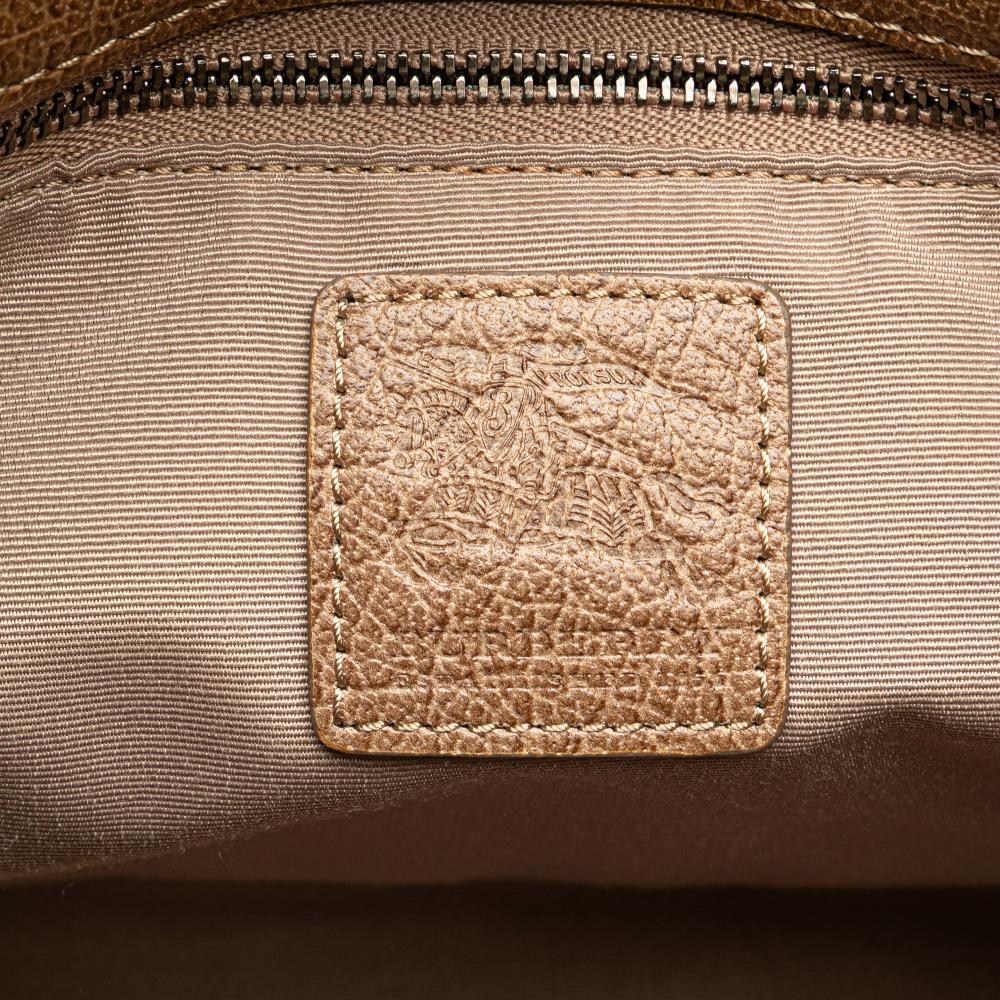 Burberry B Burberry Brown Beige Coated Canvas Fabric Embossed Supernova Check Satchel China