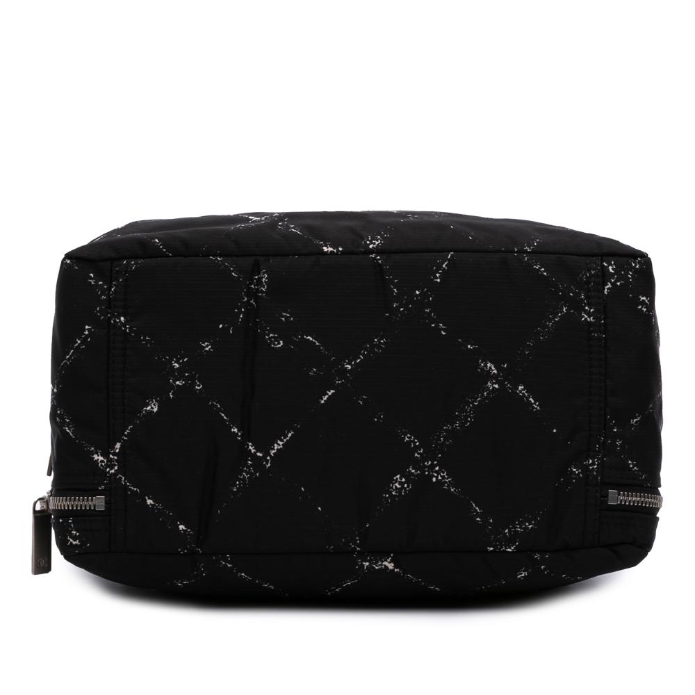 Chanel B Chanel Black Nylon Fabric Old Travel Line Handbag France