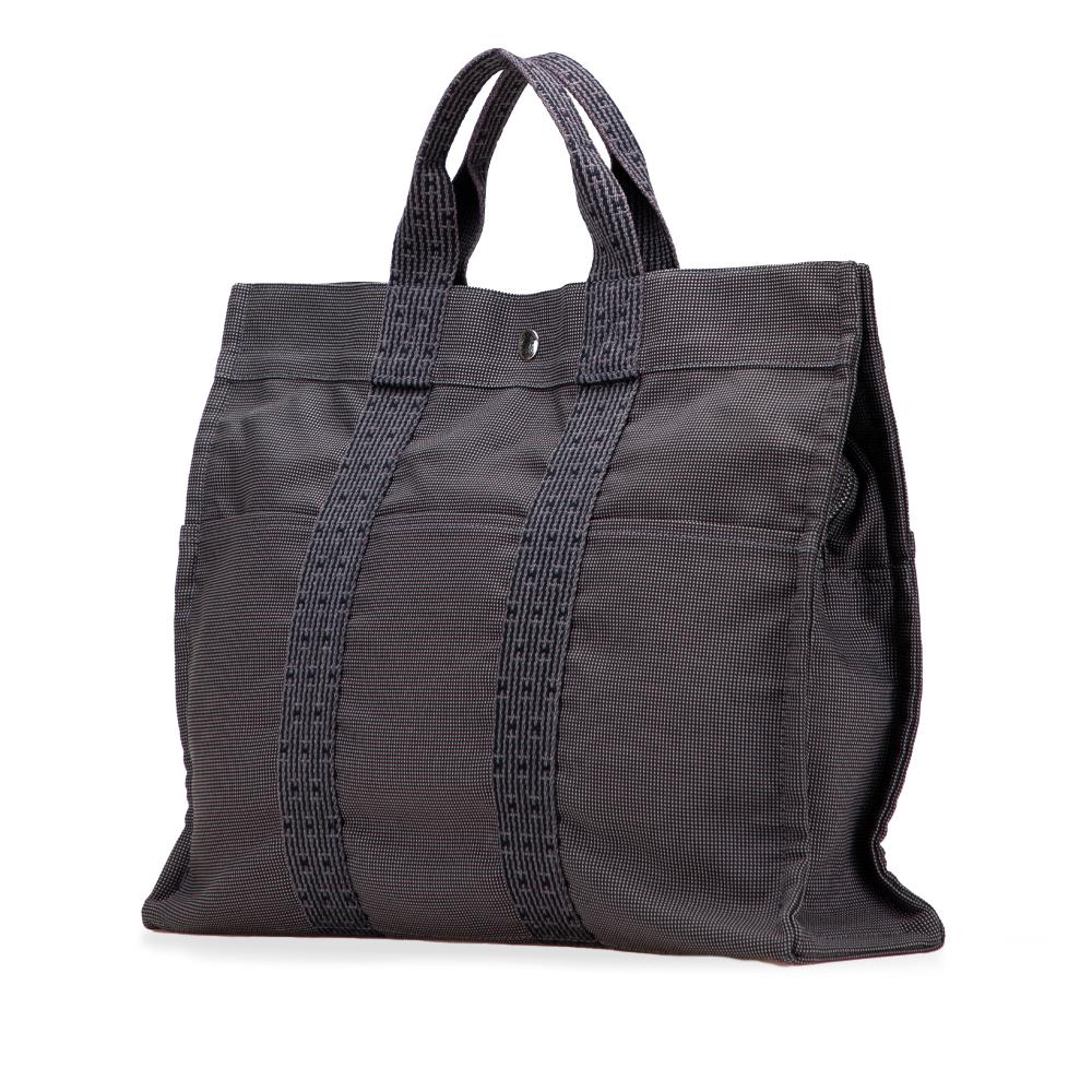 Hermès B Hermès Gray Dark Gray Canvas Fabric Herline MM France