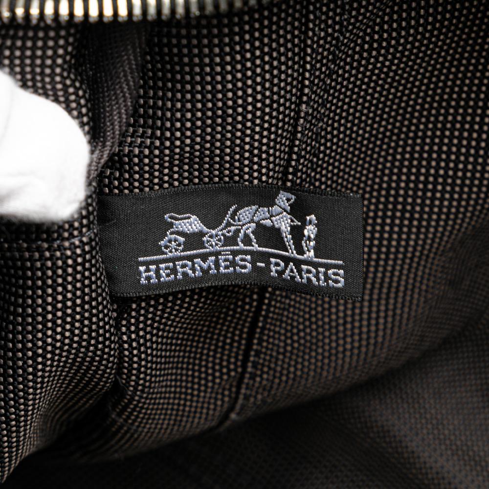 Hermès B Hermès Gray Dark Gray Canvas Fabric Herline MM France