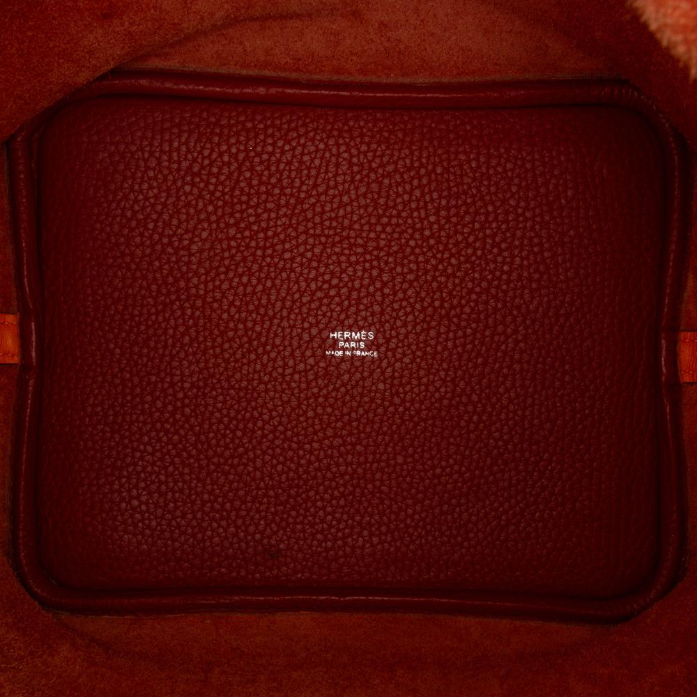 Hermès AB Hermès Brown with Yellow Mustard Calf Leather Bicolor Clemence Picotin Lock 22 France