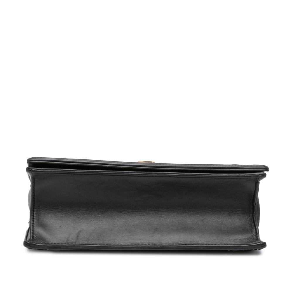 Christian Dior B Dior Black Lambskin Leather Leather Medium Studded Lambskin Diorama Flap Italy