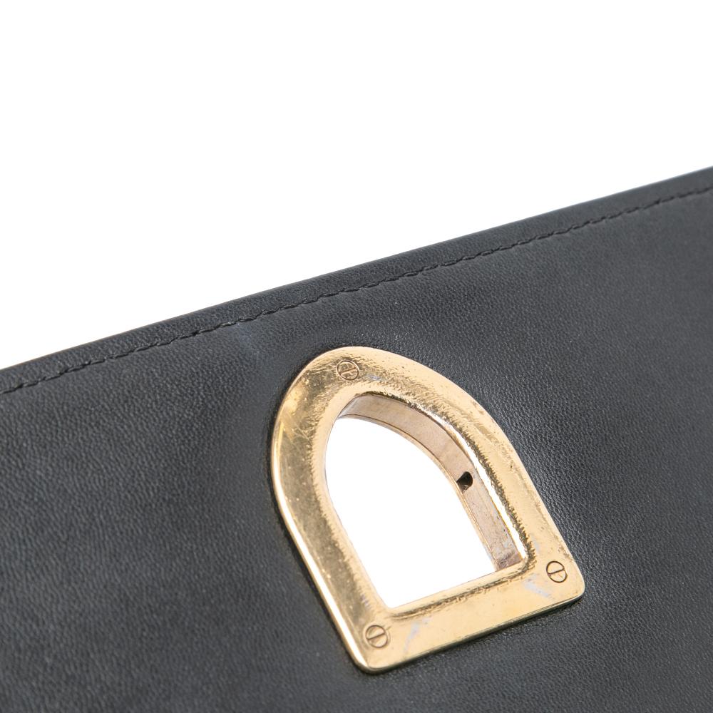 Christian Dior B Dior Black Lambskin Leather Leather Medium Studded Lambskin Diorama Flap Italy