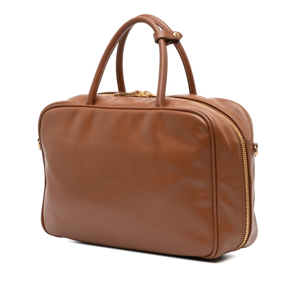 Miu Miu B Miu Miu Brown Calf Leather Large Soft Softy Beau Top Handle Bag Italy