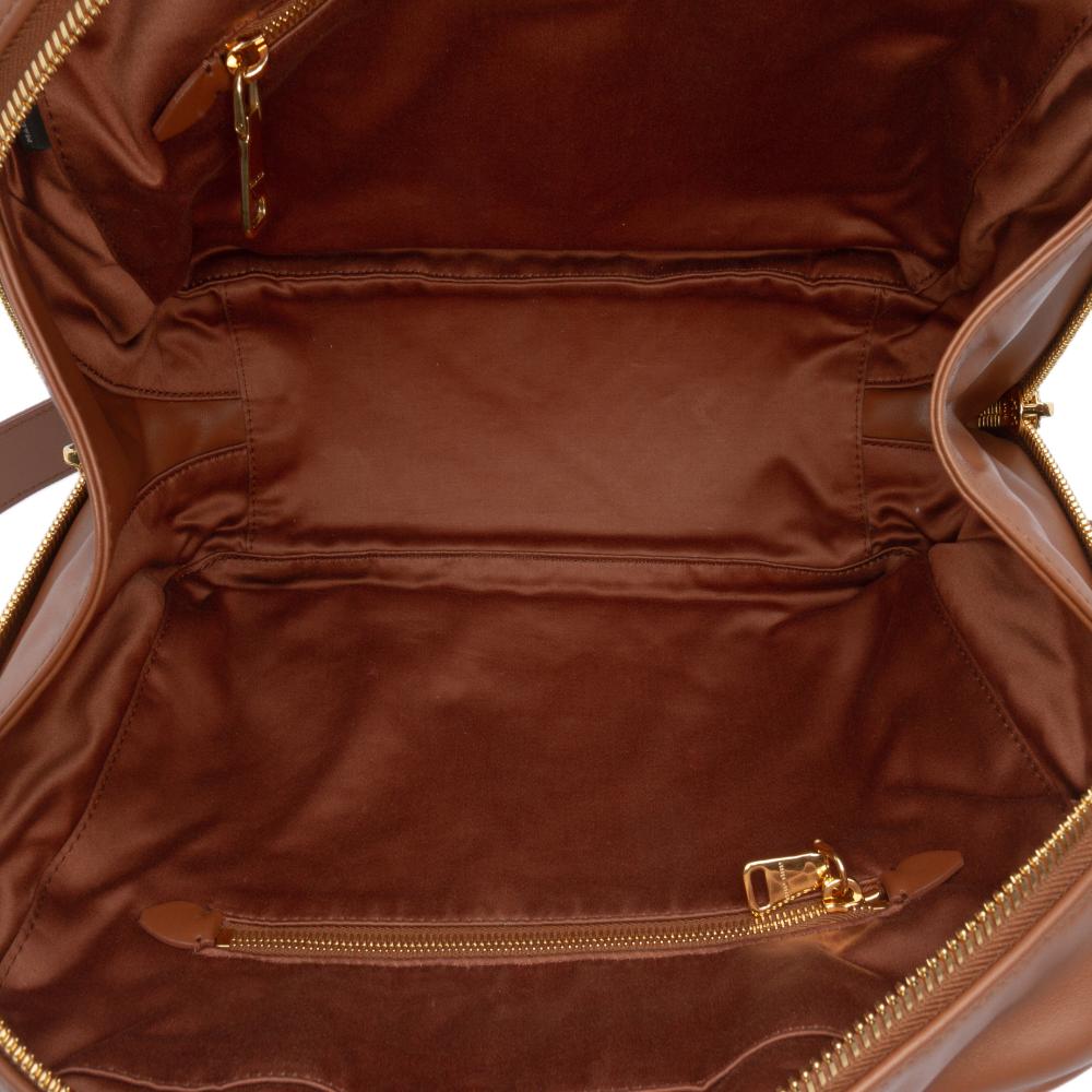 Miu Miu B Miu Miu Brown Calf Leather Large Soft Softy Beau Top Handle Bag Italy