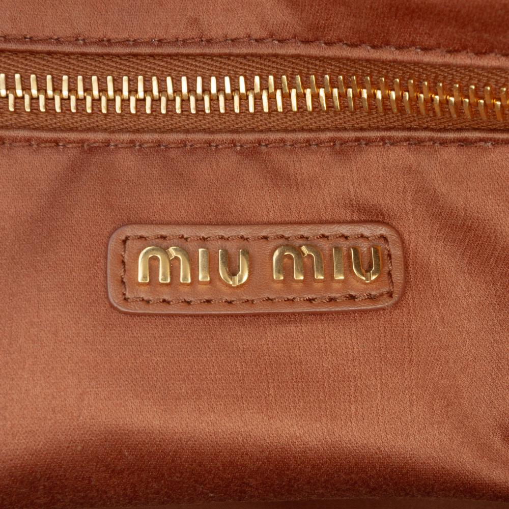 Miu Miu B Miu Miu Brown Calf Leather Large Soft Softy Beau Top Handle Bag Italy