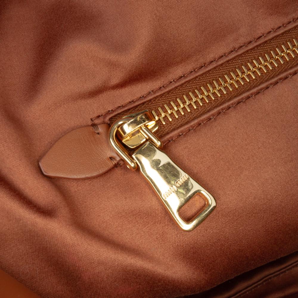 Miu Miu B Miu Miu Brown Calf Leather Large Soft Softy Beau Top Handle Bag Italy