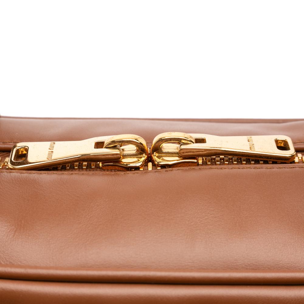 Miu Miu B Miu Miu Brown Calf Leather Large Soft Softy Beau Top Handle Bag Italy