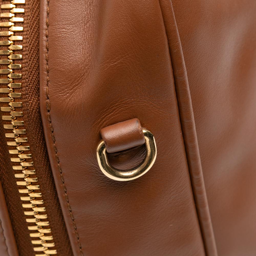 Miu Miu B Miu Miu Brown Calf Leather Large Soft Softy Beau Top Handle Bag Italy