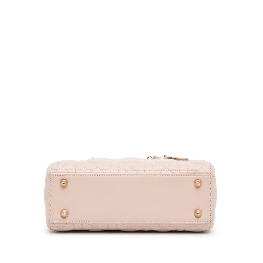 Christian Dior B Dior Pink Light Pink Lambskin Leather Leather Small Lambskin Cannage My ABCDior Lady Dior Italy