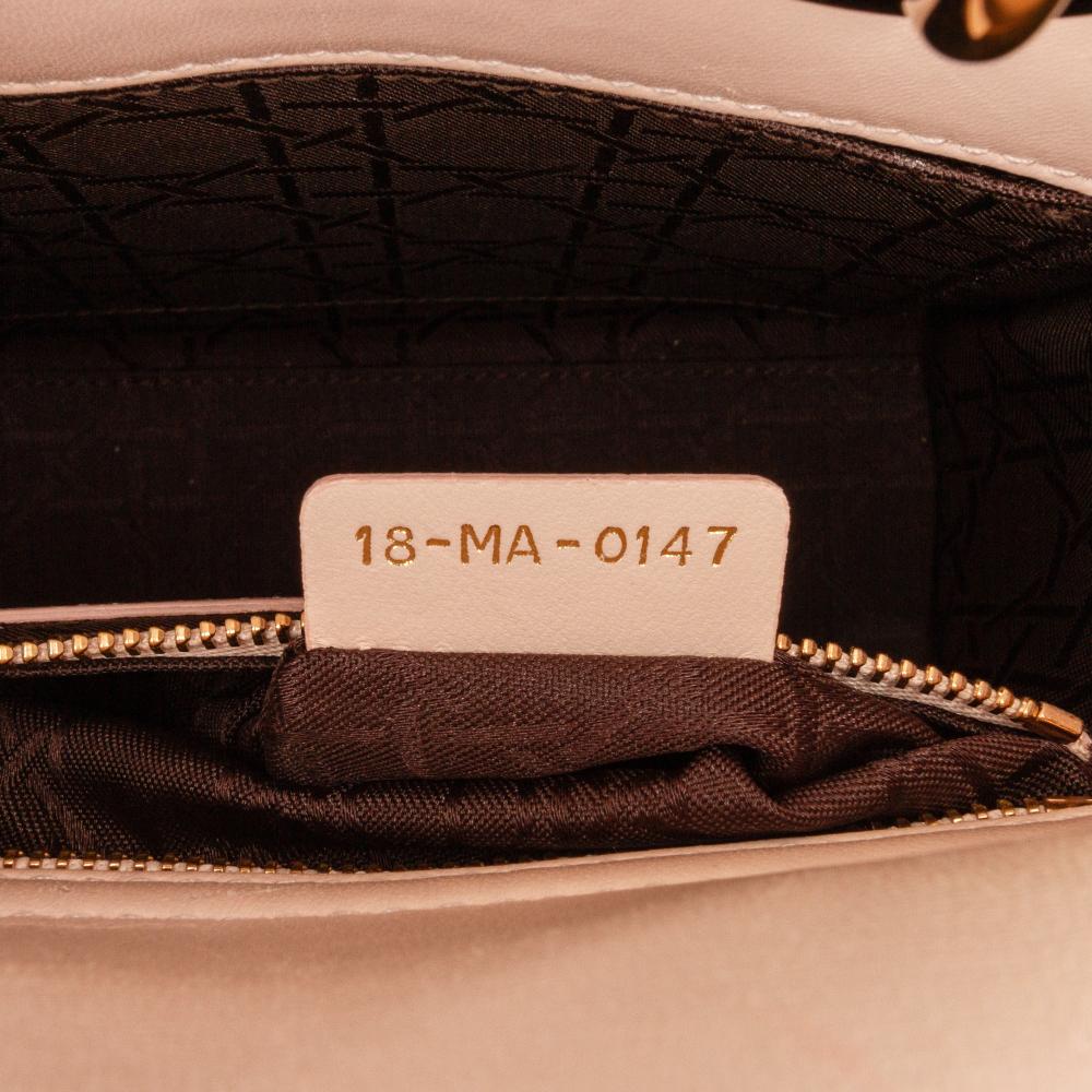 Christian Dior B Dior Pink Light Pink Lambskin Leather Leather Small Lambskin Cannage My ABCDior Lady Dior Italy