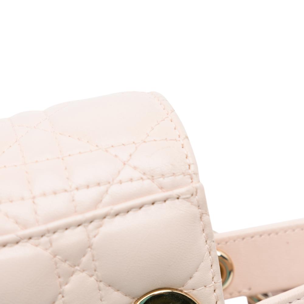 Christian Dior B Dior Pink Light Pink Lambskin Leather Leather Small Lambskin Cannage My ABCDior Lady Dior Italy