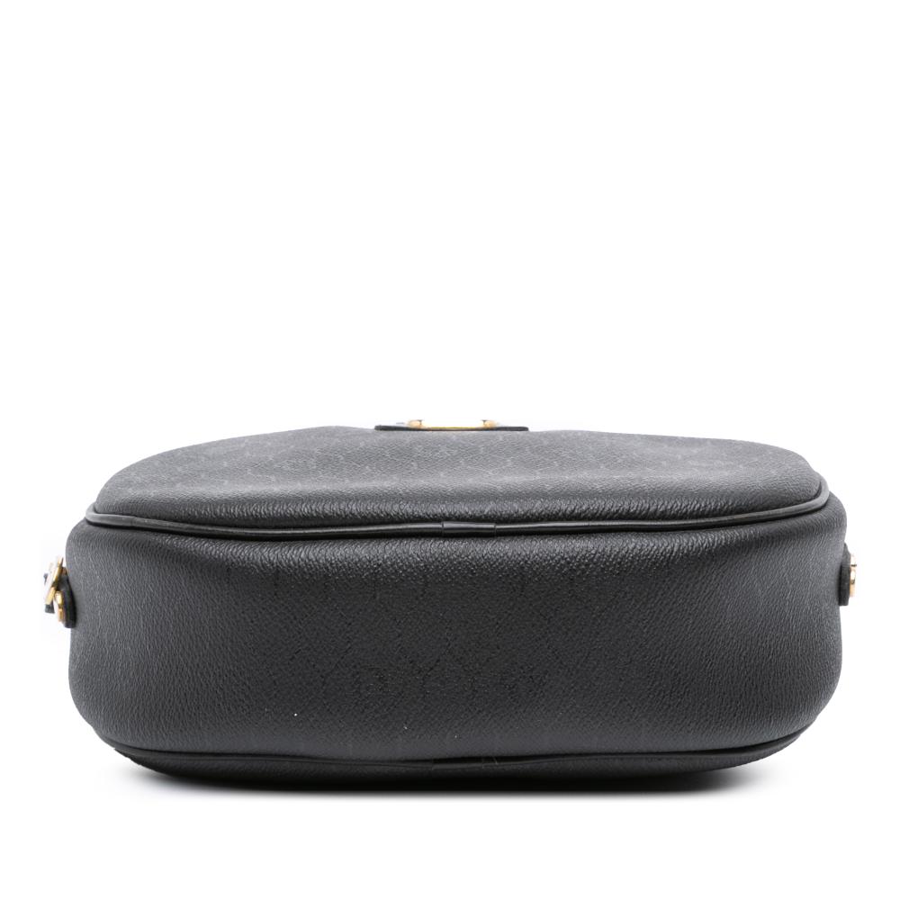 Christian Dior B Dior Black Coated Canvas Fabric Honeycomb Crossbody France