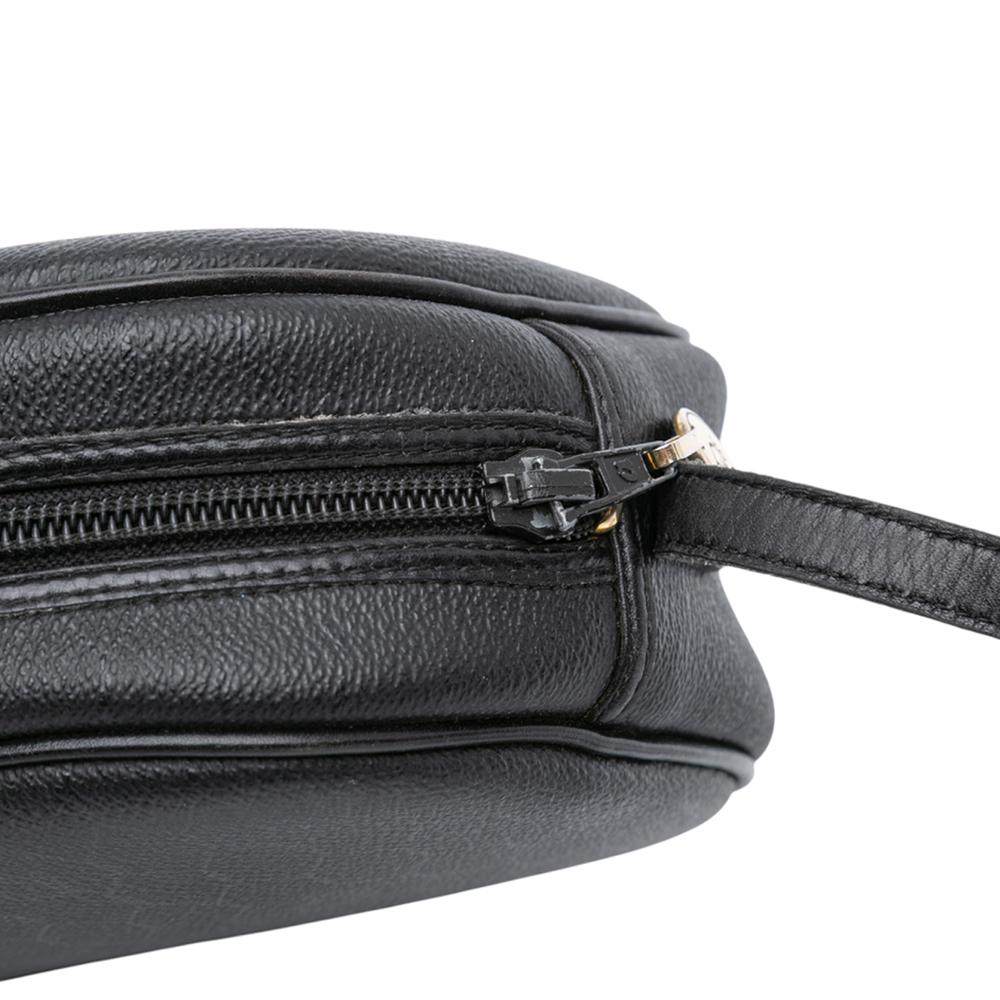 Christian Dior B Dior Black Coated Canvas Fabric Honeycomb Crossbody France