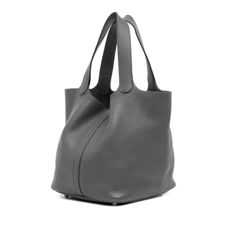 Hermès B Hermès Gray Calf Leather Clemence Picotin Lock 22 France