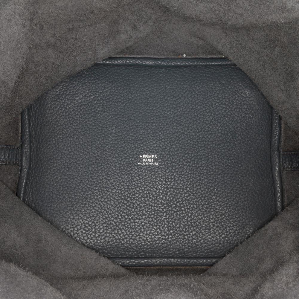 Hermès B Hermès Gray Calf Leather Clemence Picotin Lock 22 France