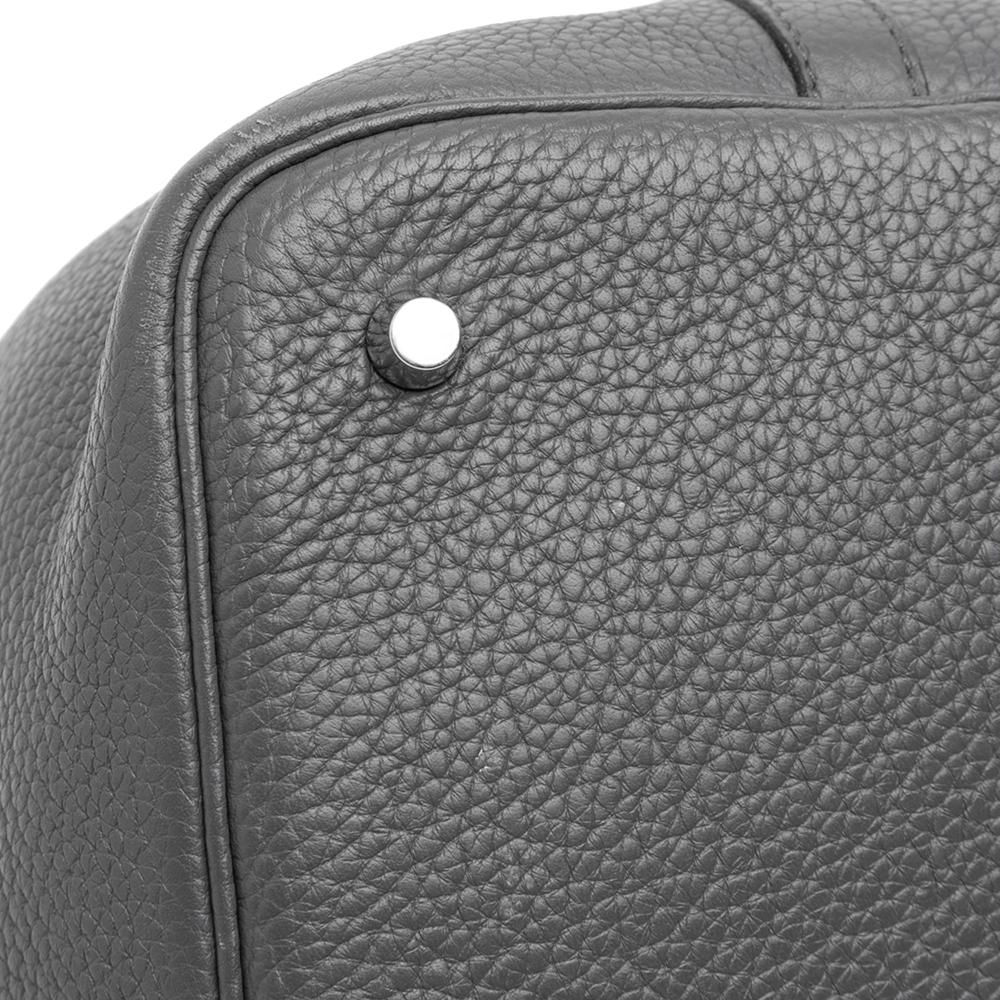 Hermès B Hermès Gray Calf Leather Clemence Picotin Lock 22 France