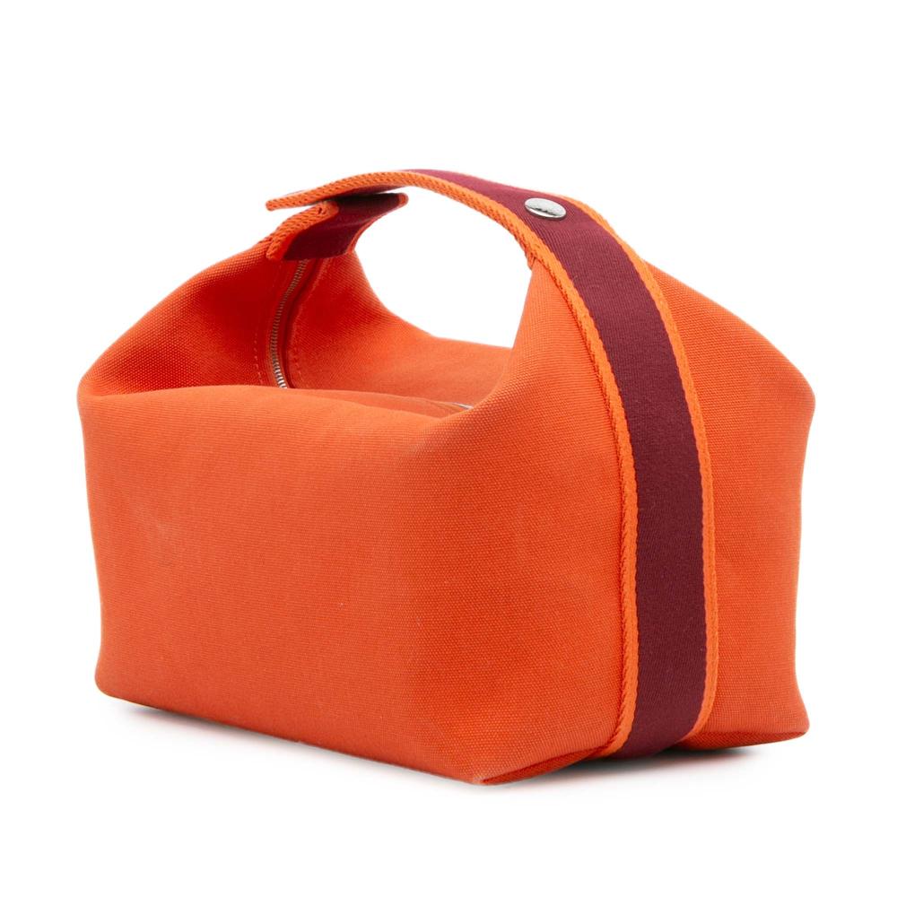 Hermès B Hermès Orange Dark Orange with Red Dark Red Canvas Fabric Large Toile Bride A Brac France