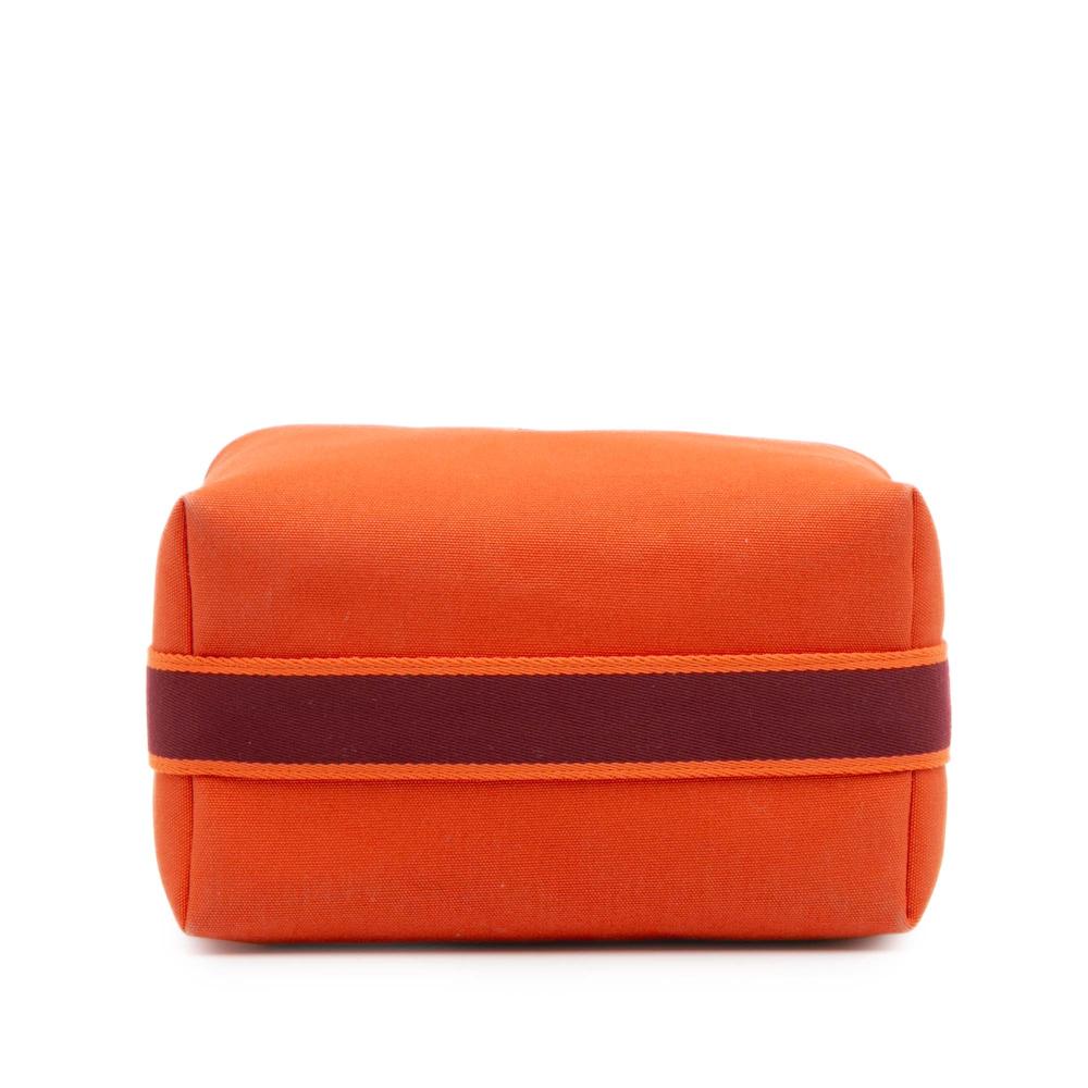 Hermès B Hermès Orange Dark Orange with Red Dark Red Canvas Fabric Large Toile Bride A Brac France