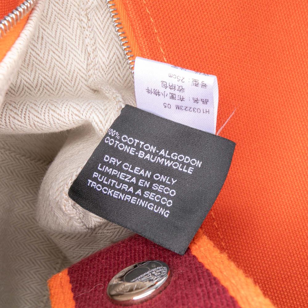 Hermès B Hermès Orange Dark Orange with Red Dark Red Canvas Fabric Large Toile Bride A Brac France