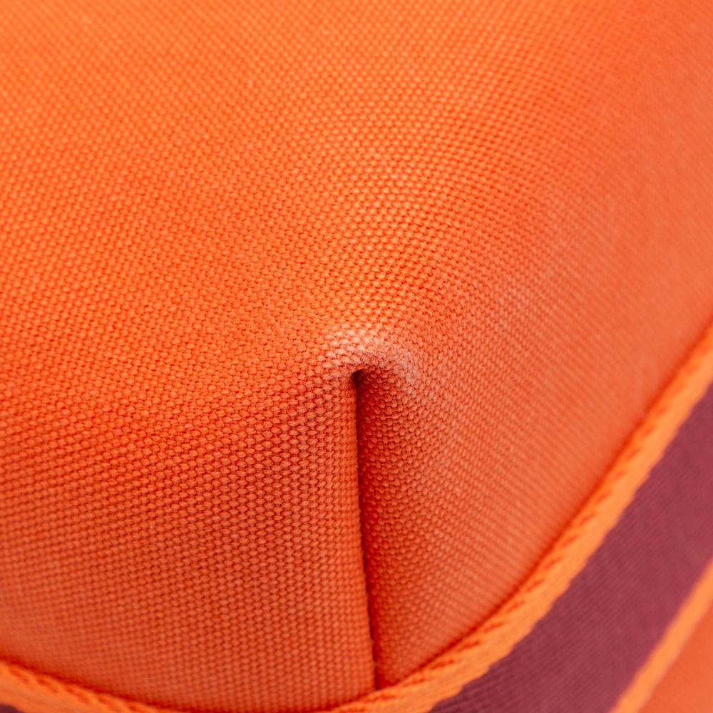 Hermès B Hermès Orange Dark Orange with Red Dark Red Canvas Fabric Large Toile Bride A Brac France