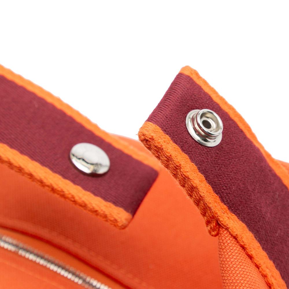 Hermès B Hermès Orange Dark Orange with Red Dark Red Canvas Fabric Large Toile Bride A Brac France