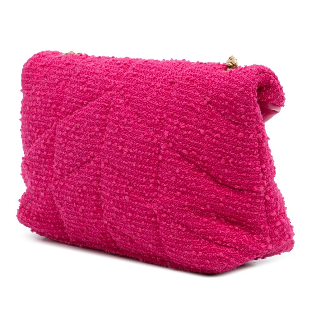 Saint Laurent B Saint Laurent Pink Tweed Fabric Toy Boucle LouLou Puffer Crossbody Italy