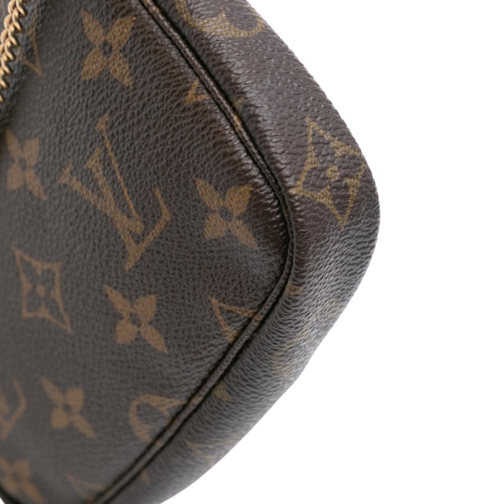Louis Vuitton B Louis Vuitton Brown Monogram Canvas Fabric Monogram Mini Pochette Accessoires France
