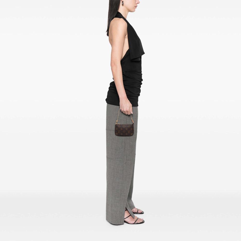 Louis Vuitton B Louis Vuitton Brown Monogram Canvas Fabric Monogram Mini Pochette Accessoires France