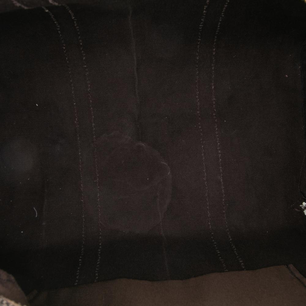 Gucci B Gucci Brown Beige Coated Canvas Fabric Medium GG Crystal Joy Boston Bag Italy