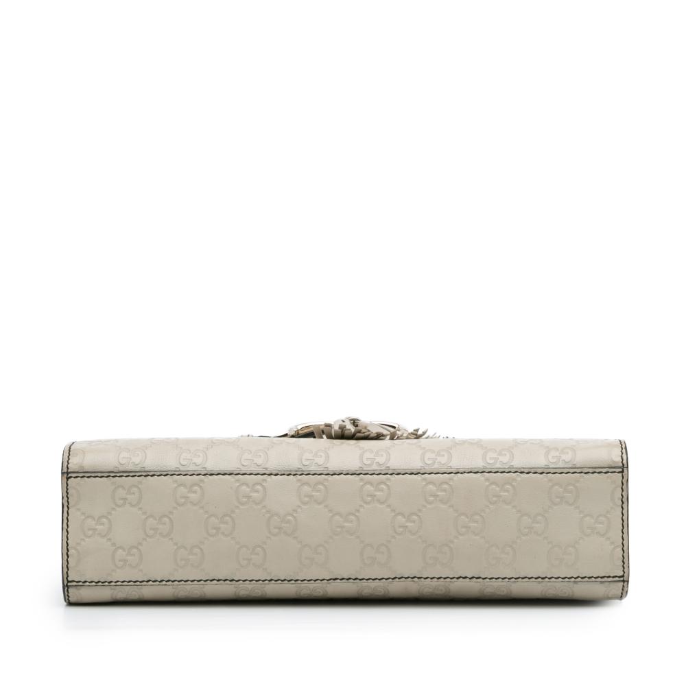 Gucci AB Gucci White Off White Calf Leather Medium Guccissima Emily Shoulder Bag Italy