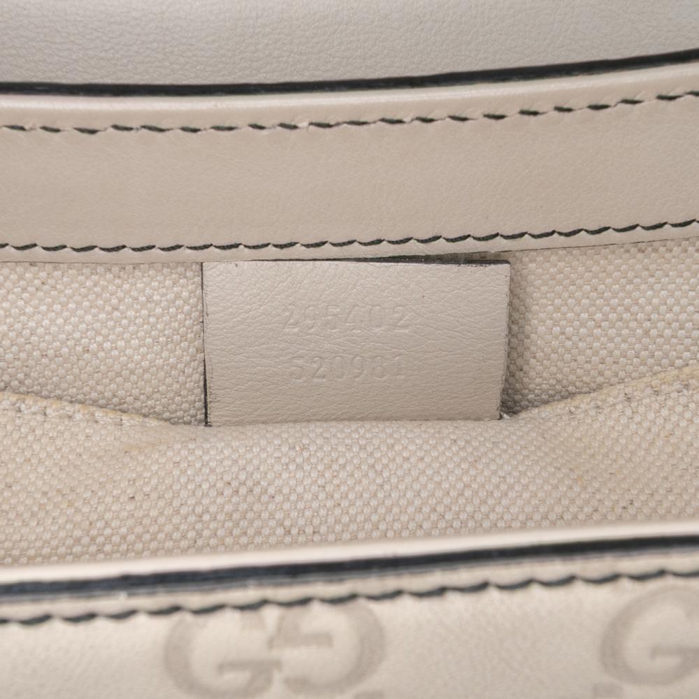 Gucci AB Gucci White Off White Calf Leather Medium Guccissima Emily Shoulder Bag Italy