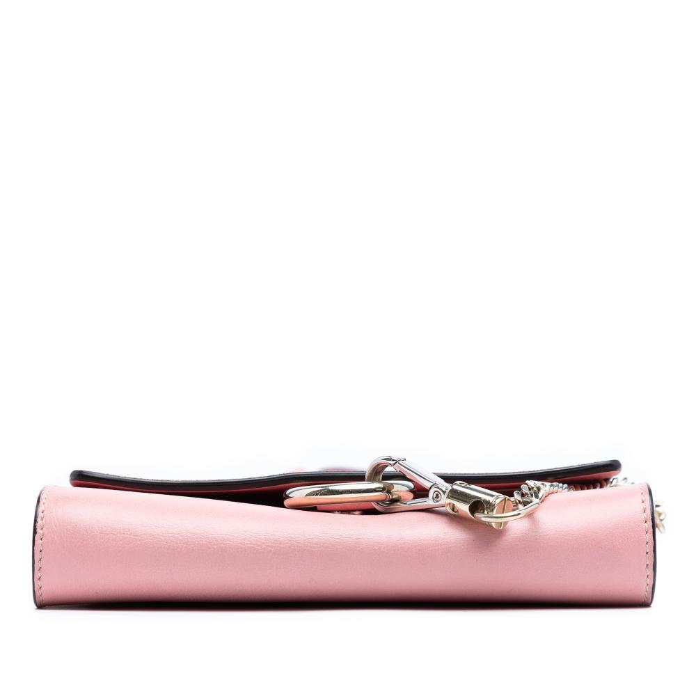 Chloé B Chloé Pink Calf Leather Mini skin and Suede Faye Chain Crossbody Italy