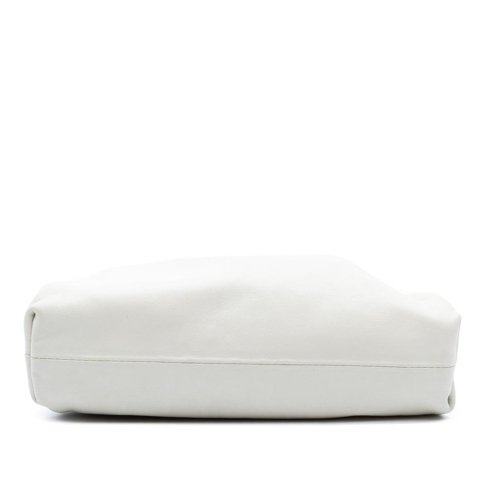 Bottega Veneta AB Bottega Veneta White Lambskin Leather Leather Lambskin The Mini Pouch Crossbody Italy