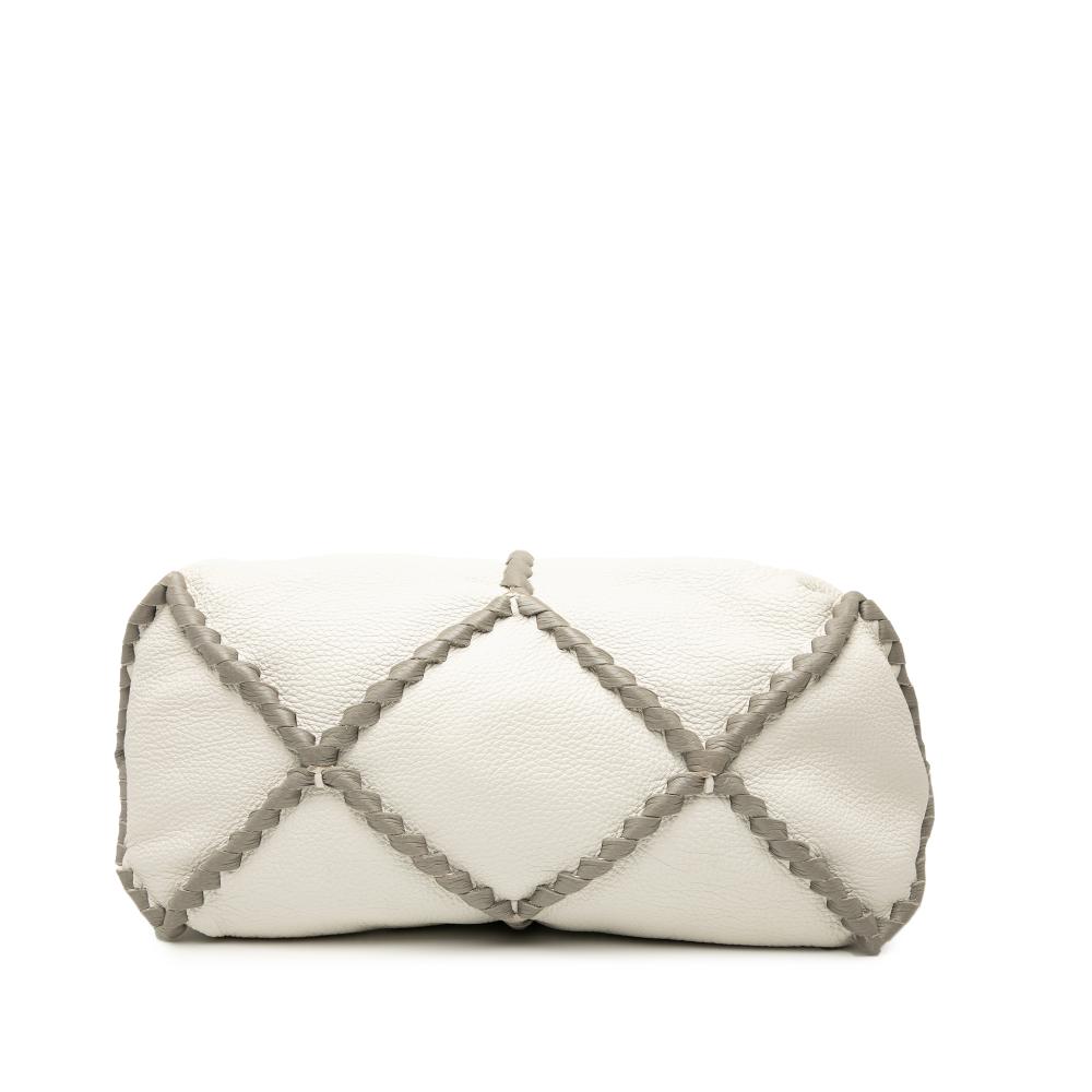 Bottega Veneta B Bottega Veneta White Goatskin Leather Large Washed Cervo Deerskin Hobo Italy