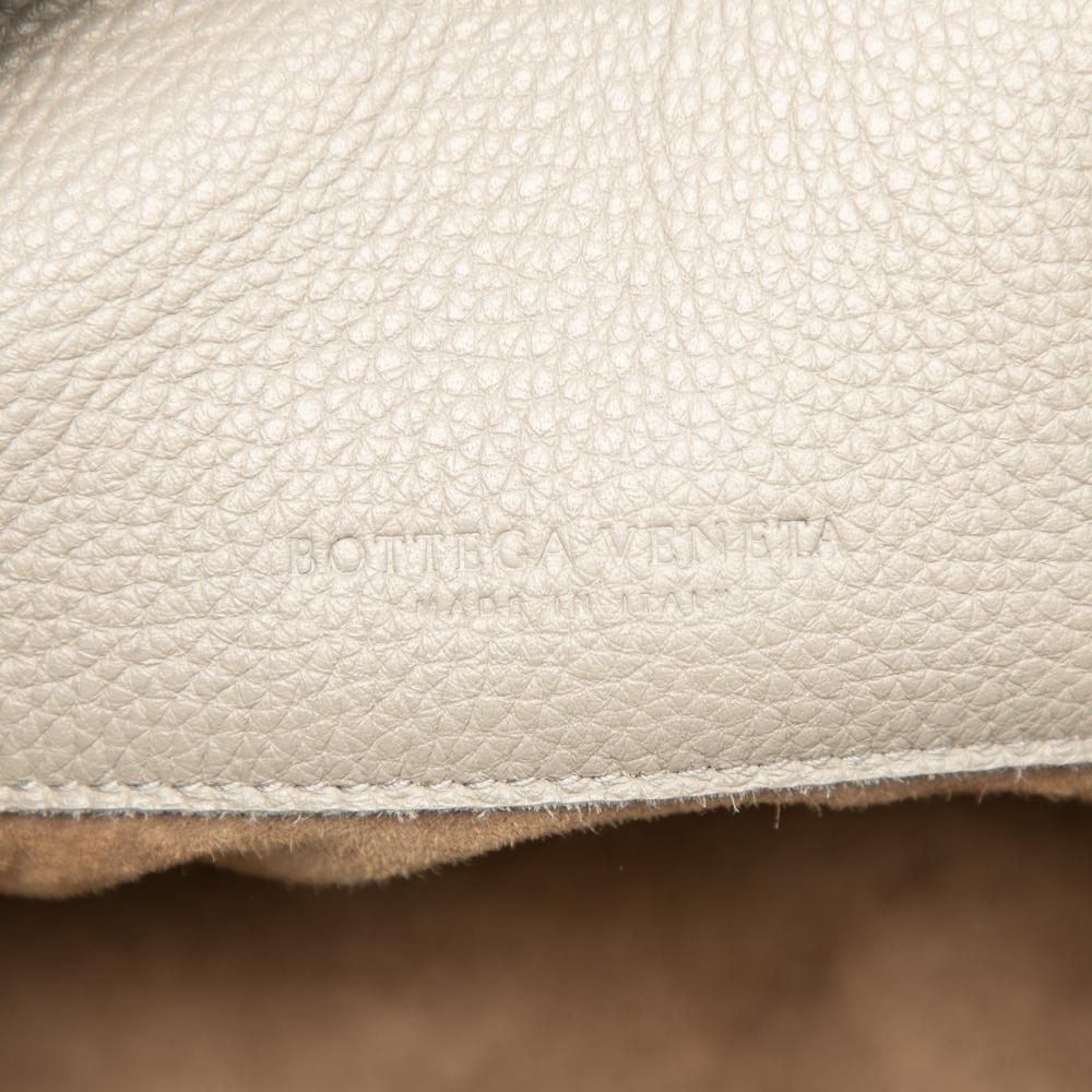 Bottega Veneta B Bottega Veneta White Goatskin Leather Large Washed Cervo Deerskin Hobo Italy