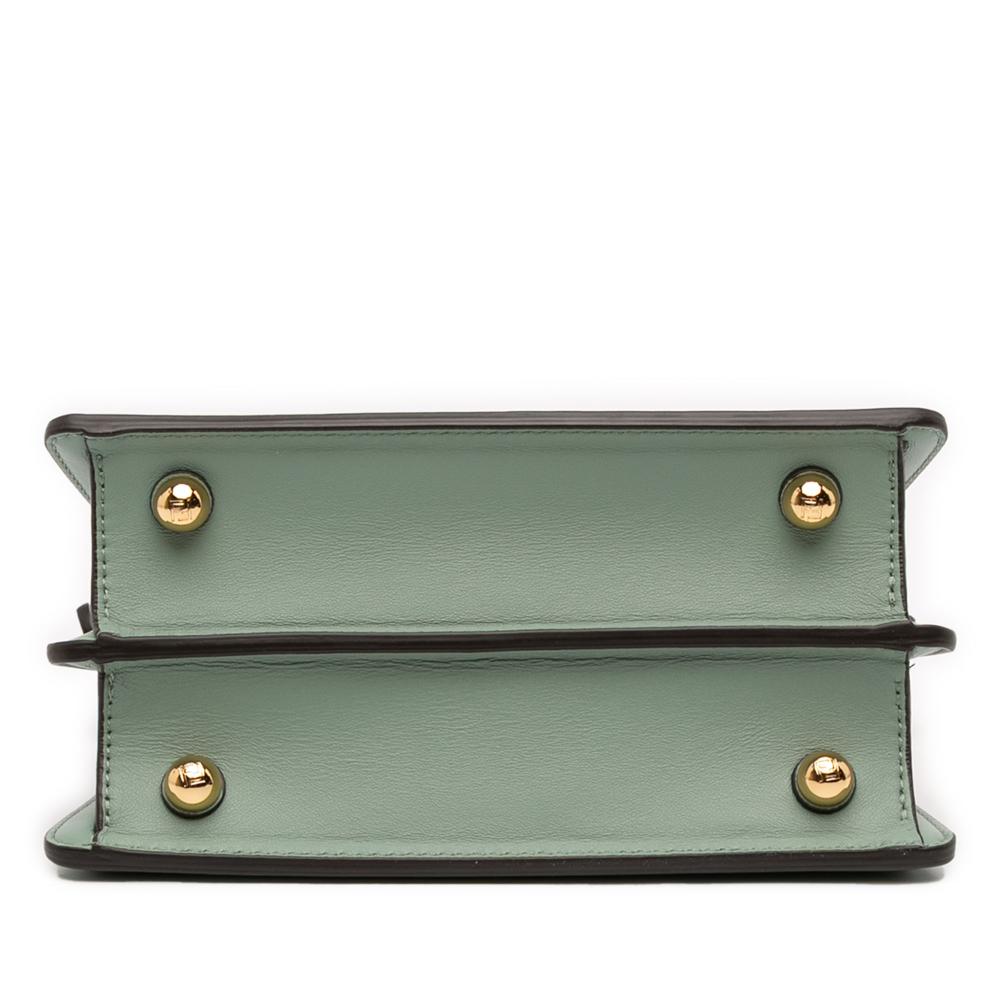 Fendi AB Fendi Green Mint Calf Leather Petite Peekaboo ISeeU Satchel Italy