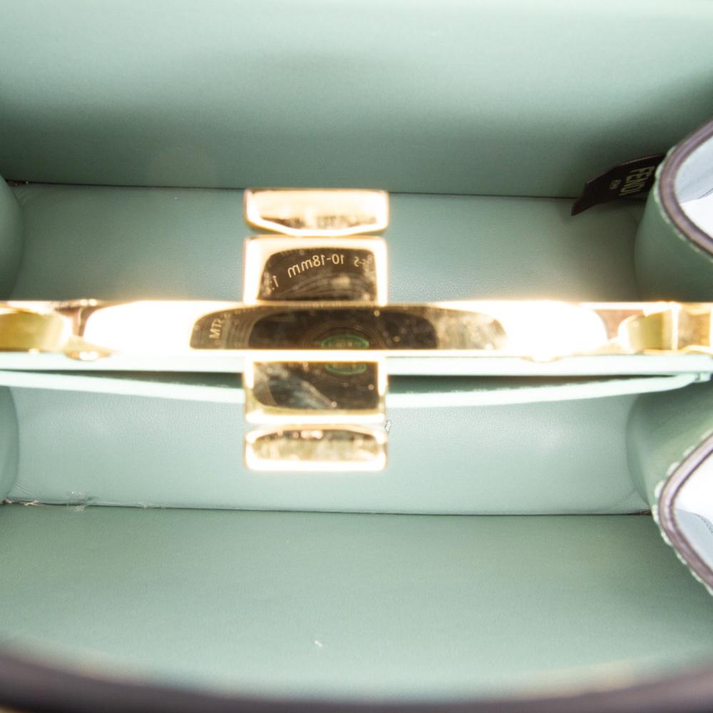 Fendi AB Fendi Green Mint Calf Leather Petite Peekaboo ISeeU Satchel Italy