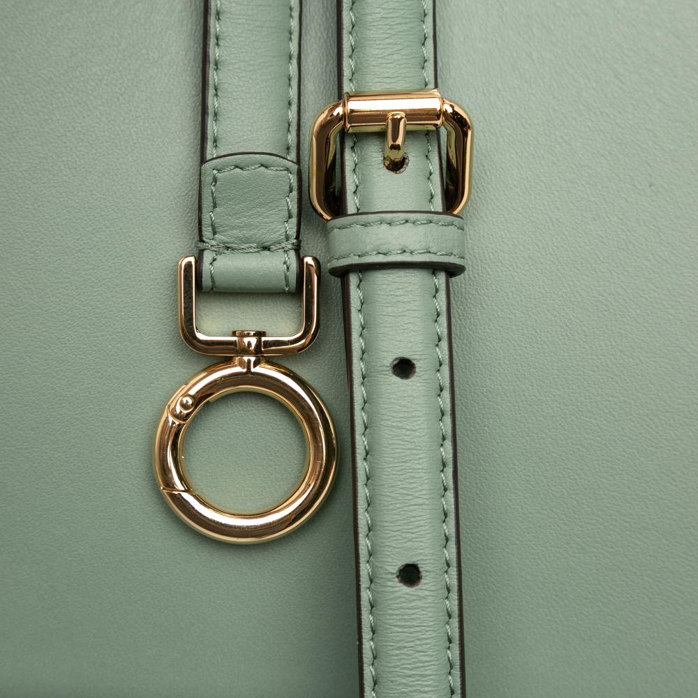 Fendi AB Fendi Green Mint Calf Leather Petite Peekaboo ISeeU Satchel Italy