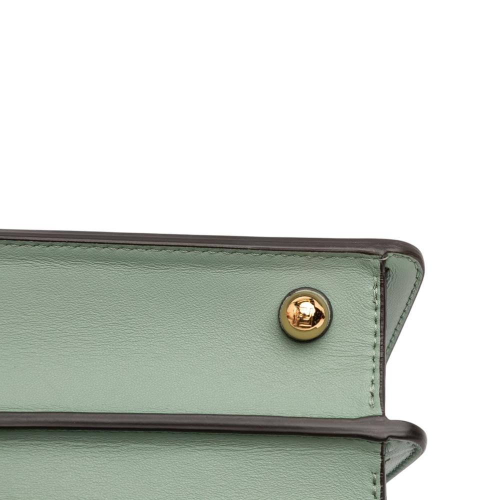 Fendi AB Fendi Green Mint Calf Leather Petite Peekaboo ISeeU Satchel Italy