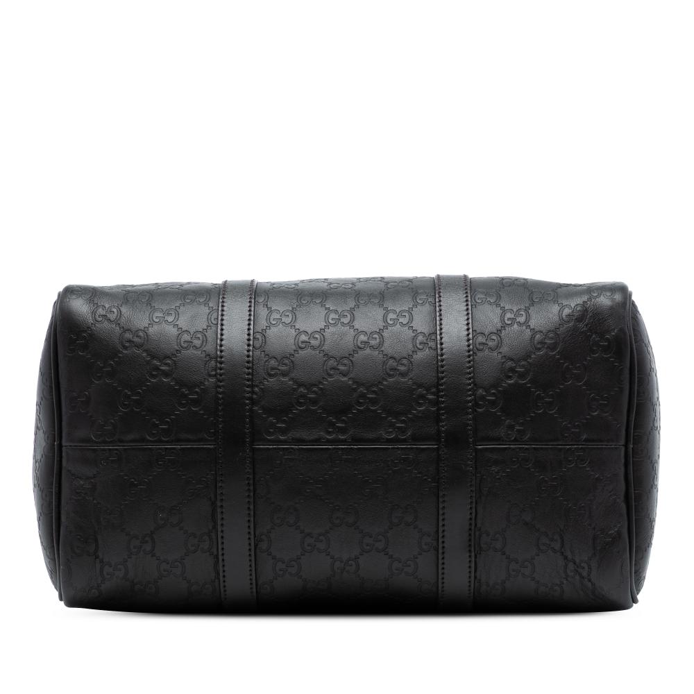 Gucci AB Gucci Black Calf Leather Medium Guccissima Joy Boston Bag Italy