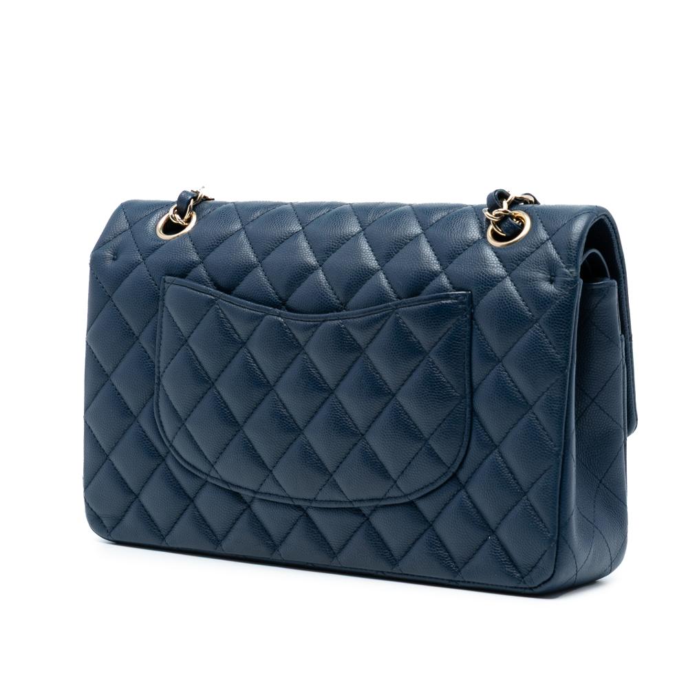 Chanel AB Chanel Blue Navy Caviar Leather Leather Medium Classic Caviar Double Flap France