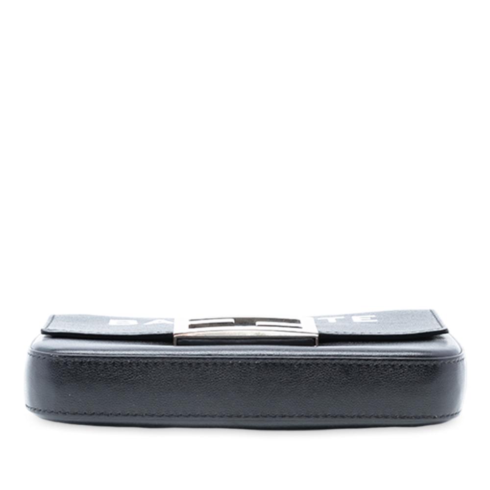 Fendi AB Fendi Black Calf Leather Marc Jacobs skin Baguette Phone Pouch Satchel Italy