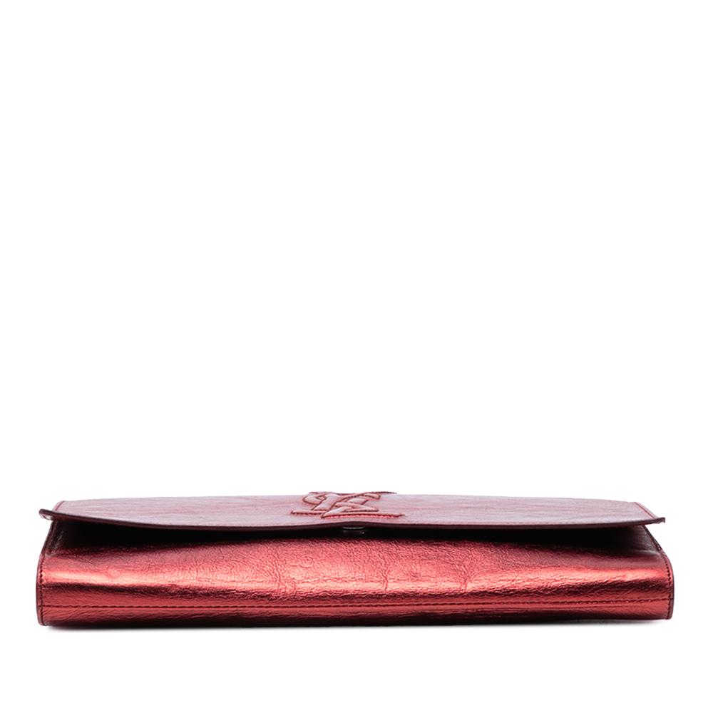 Saint Laurent AB Saint Laurent Red Calf Leather Crinkled skin Belle de Jour Clutch France