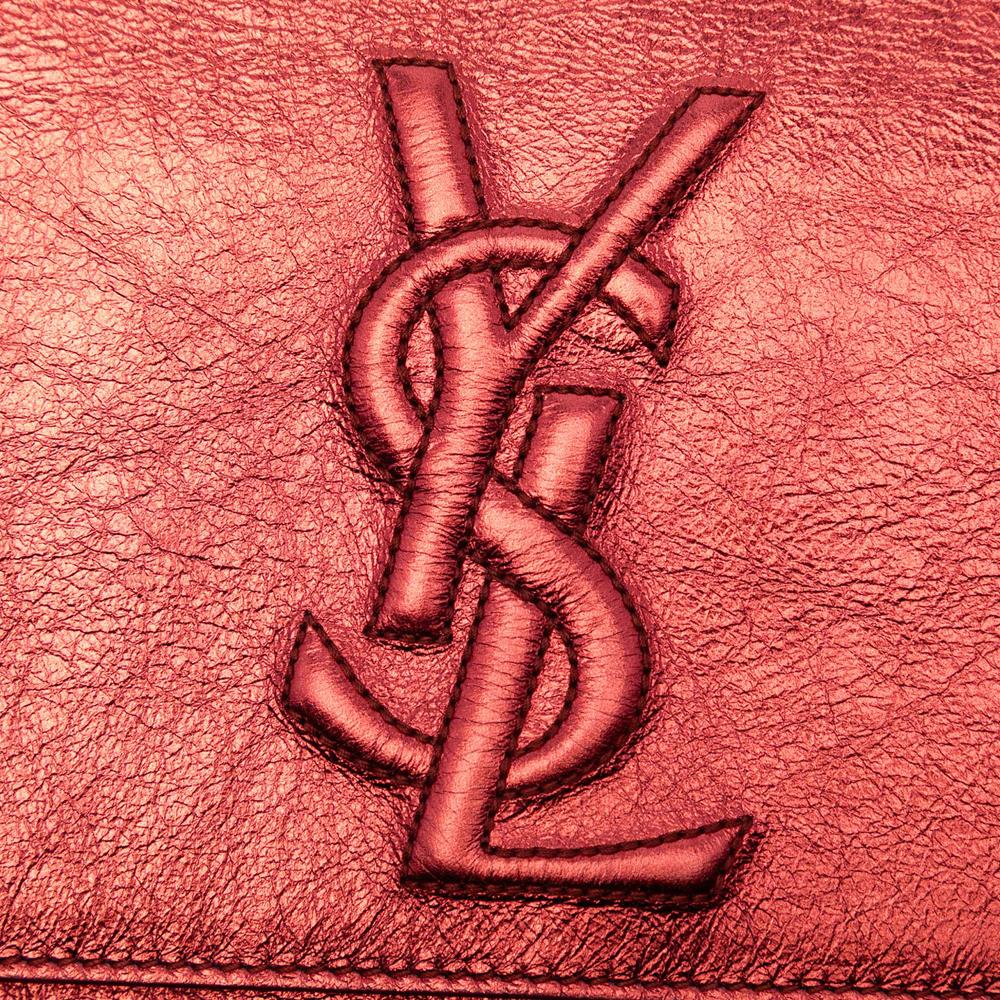 Saint Laurent AB Saint Laurent Red Calf Leather Crinkled skin Belle de Jour Clutch France